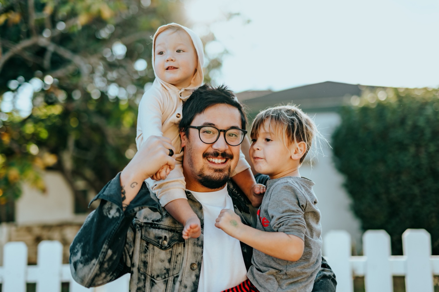 A family at home at Park Avenue Apartments